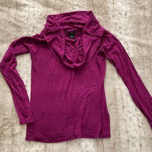 Small Deep Magenta Ann Taylor Cowl Neck Top